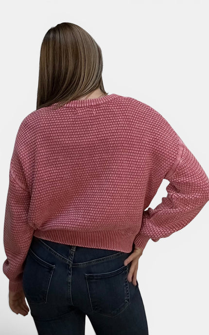 Rosewood Cable Knit Cardigan