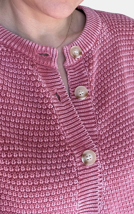 Rosewood Cable Knit Cardigan
