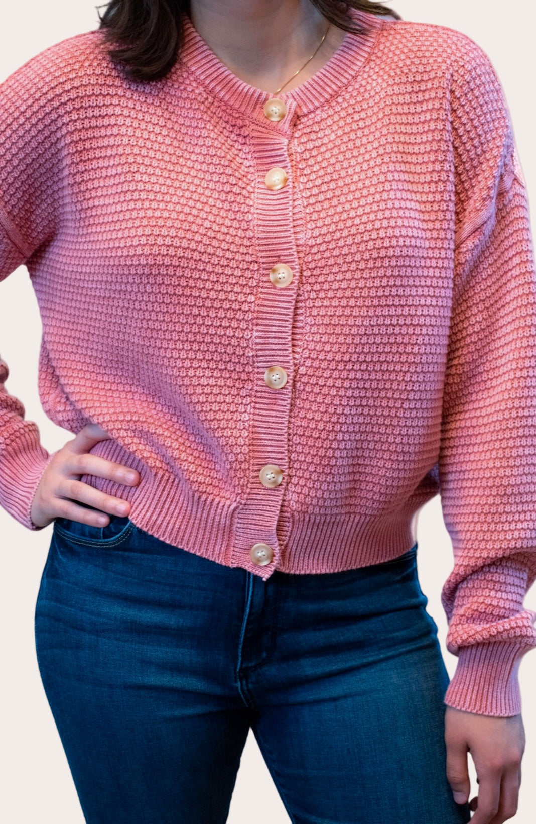 Rosewood Cable Knit Cardigan