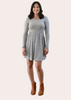 The Silver Mist Knit Dress in heather gray — soft brushed knit mini dress made in the USA from Justyna Grace Boutique.