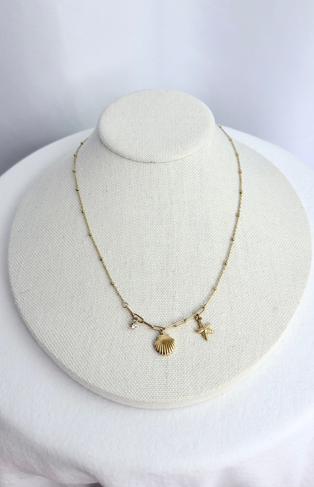 Starfish & Shell Charm Necklace