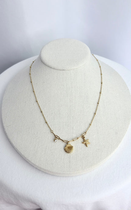 Starfish & Shell Charm Necklace