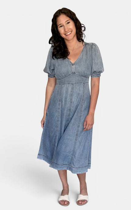 Floral Tencel midi dress for women front view