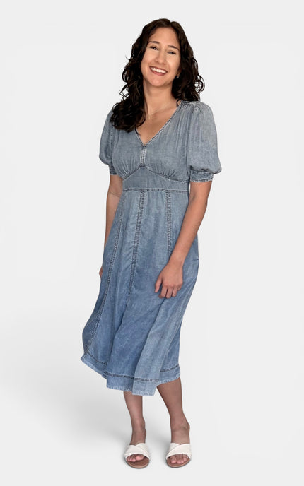 Floral Tencel midi dress for women front view