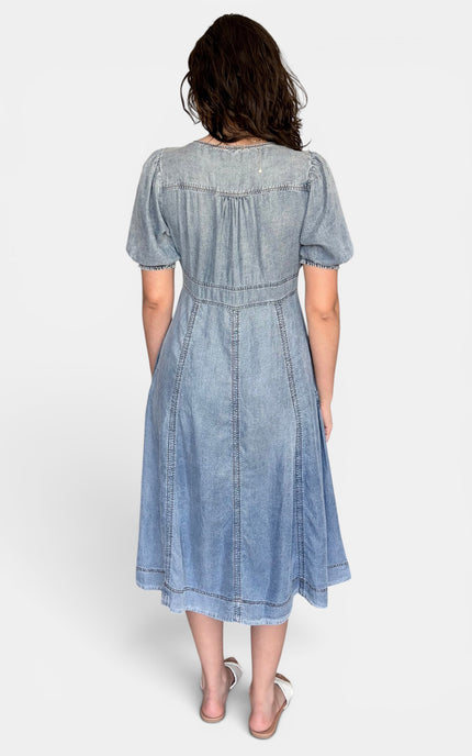 Floral Tencel midi dress for women back view