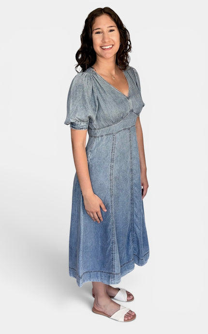 Floral Tencel midi dress for women side view