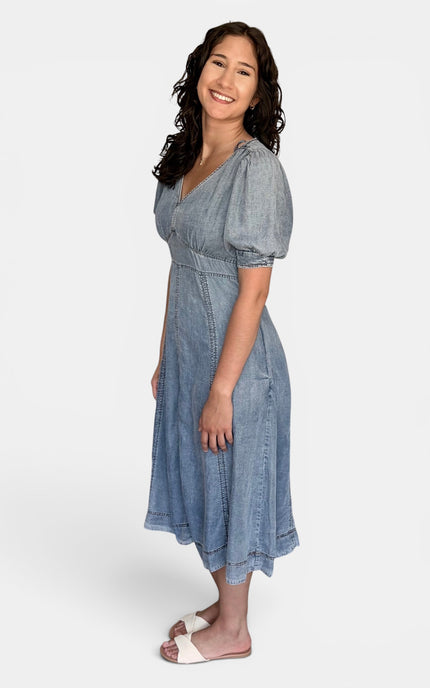 Floral Tencel midi dress for women side view