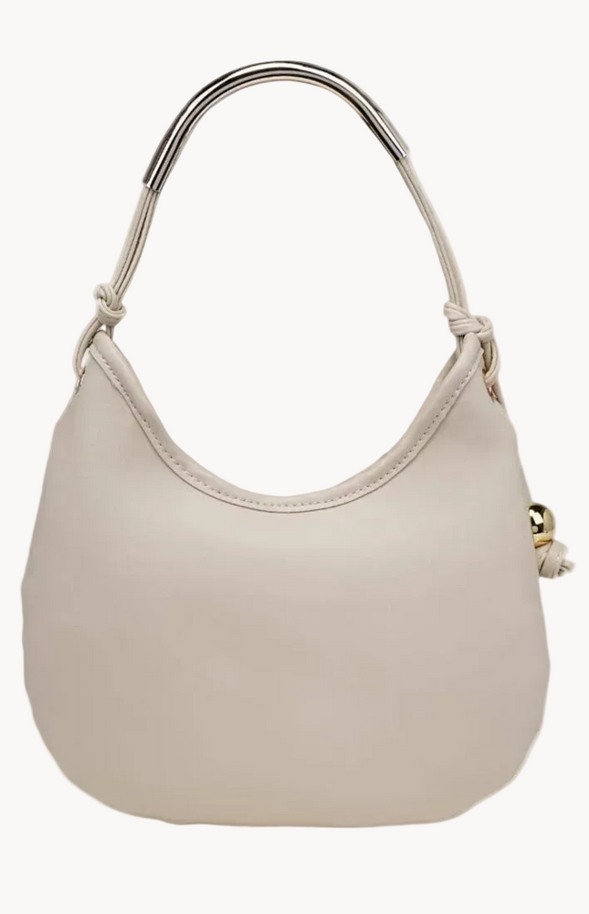 Back view of Vivienne hobo bag with smooth vegan leather panel and clean, minimal silhouette.
