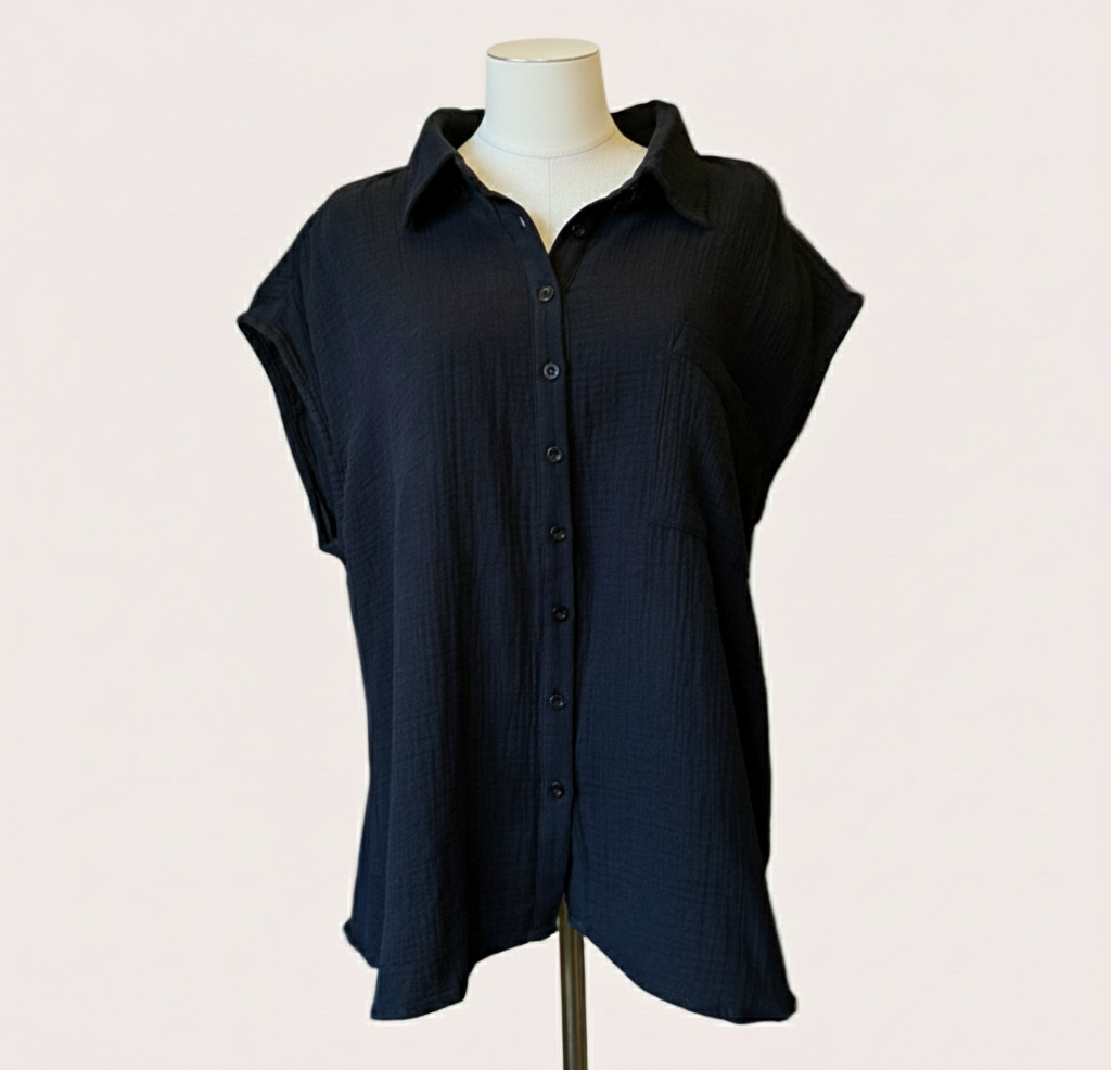 Woven Button Down Top