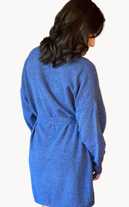 Removable belt detail on cozy longline knit tunic