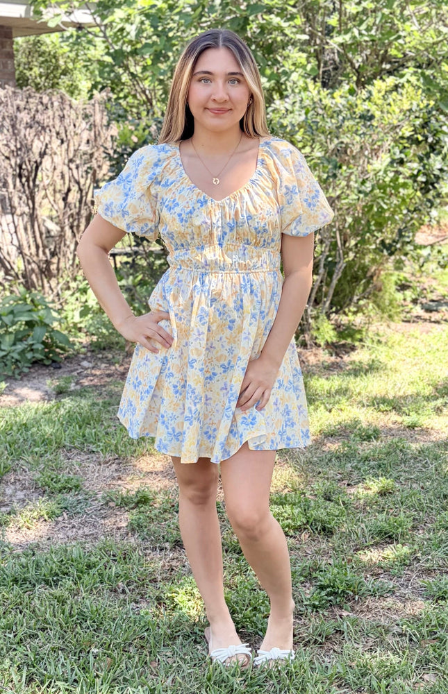 short spring dresses Light Blue Floral Mini Dress | Trendy Women's Dresses