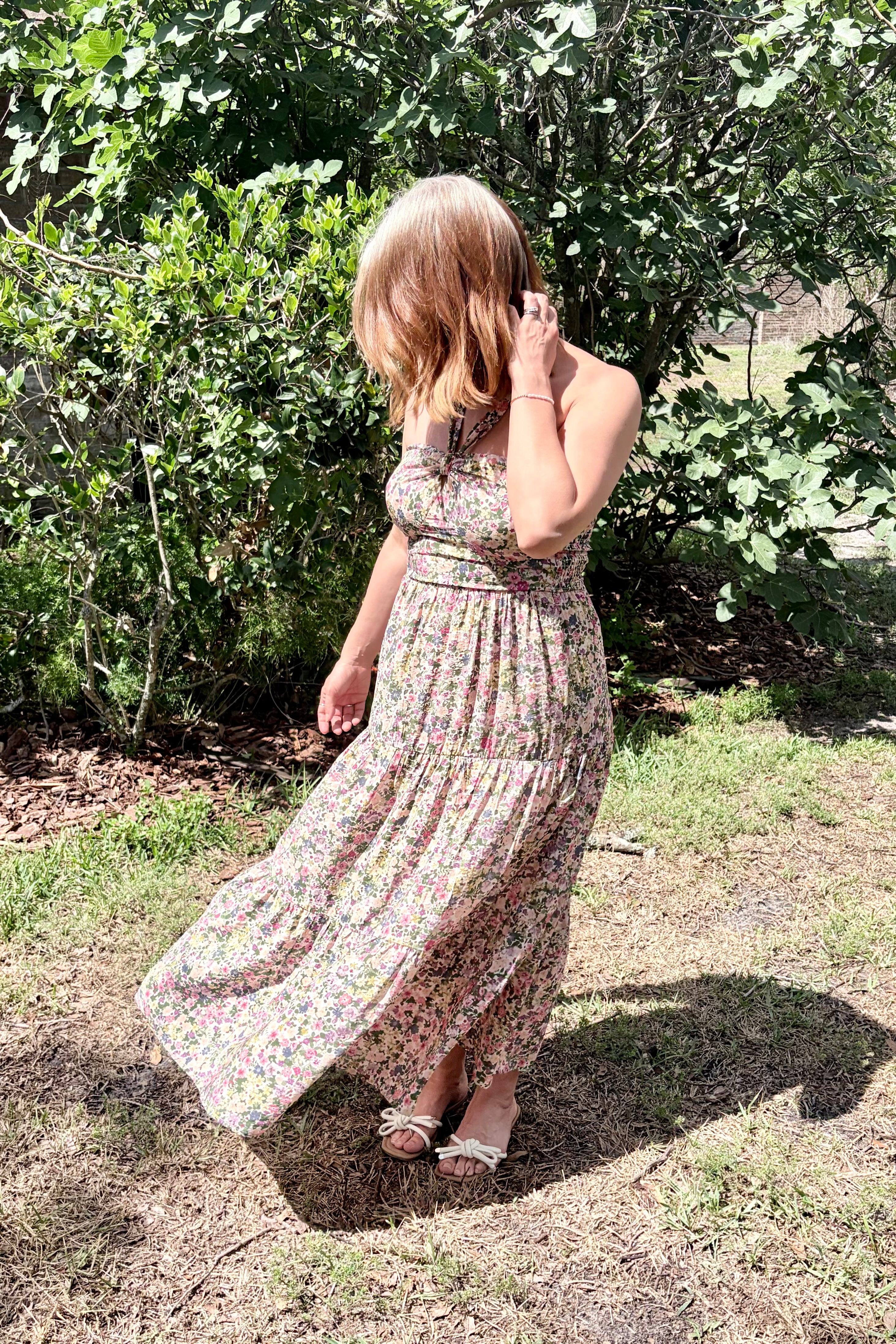 katrine flower maxi dress Catalina Floral Knot Tiered Maxi Dress