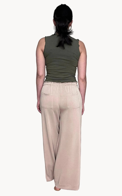 Back view of lightweight cotton spandex tank with clean, minimal silhouette