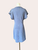 Terry mini dress in washed driftwood blue — casual feminine everyday style with tie waist from Justyna Grace Boutique