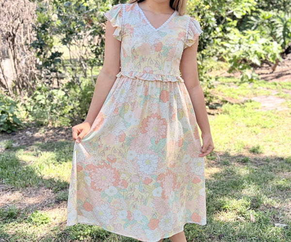Garden Party Floral Midi Dress