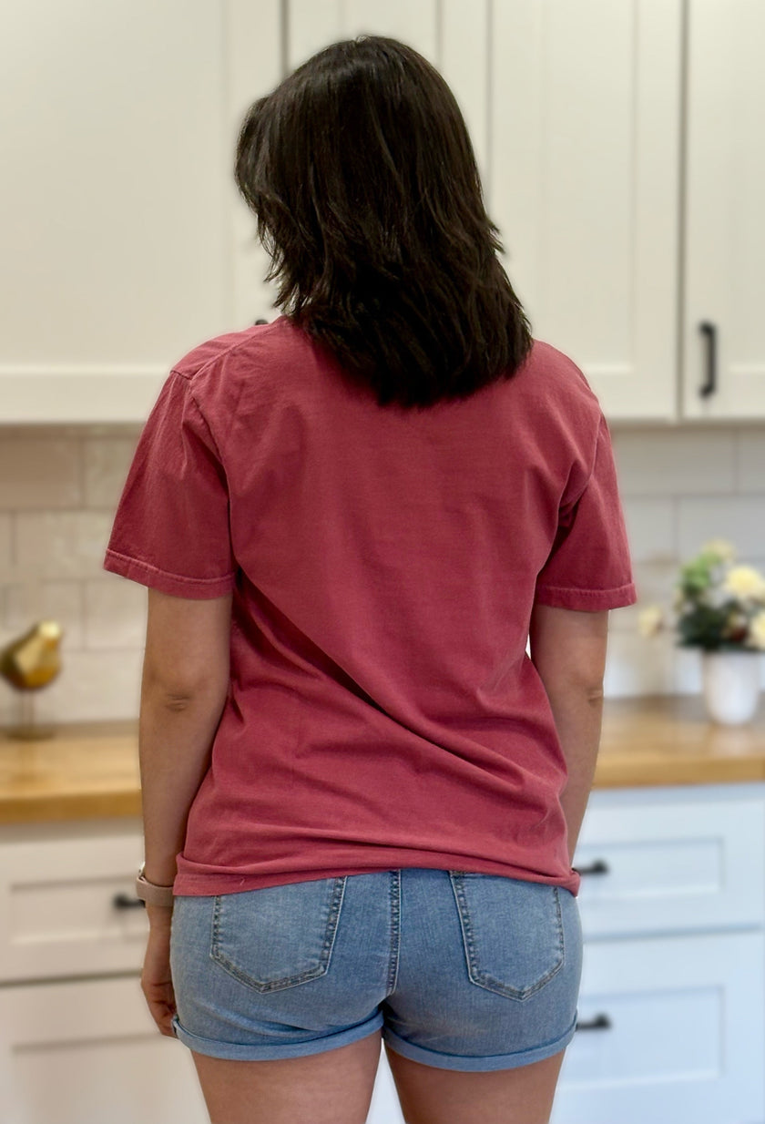 Freedom Graphic Tee — bold American flag design on soft Comfort Colors cotton tee from Justyna Grace Boutique.