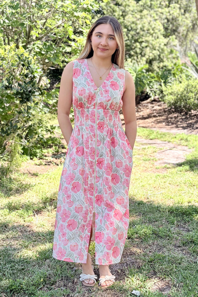 Garden Floral Cotton Midi Dress