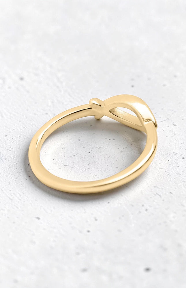 minimalist gold fish ring christian symbol ichthys stacking ring