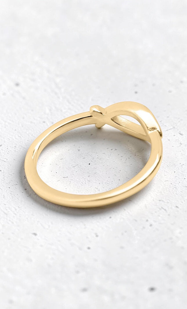 minimalist gold fish ring christian symbol ichthys stacking ring