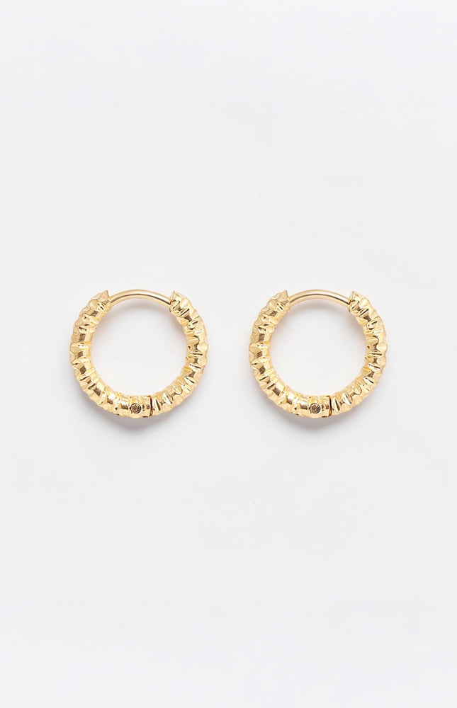 minimal textured hoop earrings gold stackable huggie style