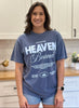 Comfort Colors tee with “Heaven Bound” faith graphic, soft cotton fabric, and relaxed oversized fit.