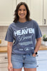 Comfort Colors tee with “Heaven Bound” faith graphic, soft cotton fabric, and relaxed oversized fit.