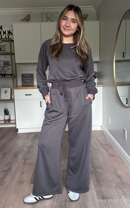 Juliet wide-neck knit jumpsuit with relaxed fit and soft stretchy fabric for an effortless one-piece look