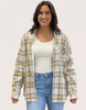 Laura Plaid Washed Flannel Shirt — relaxed boxy plaid button-up with side-step hem from Justyna Grace Boutique.