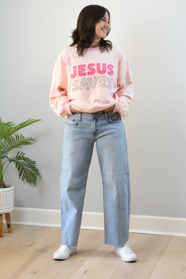 Light Wash Barrel Jeans — relaxed sculpted denim silhouette with mid rise from Justyna Grace Boutique.