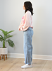 Light Wash Barrel Jeans — relaxed sculpted denim silhouette with mid rise from Justyna Grace Boutique.