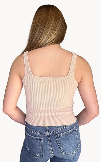Noelle ribbed tank styled as a polished everyday basic