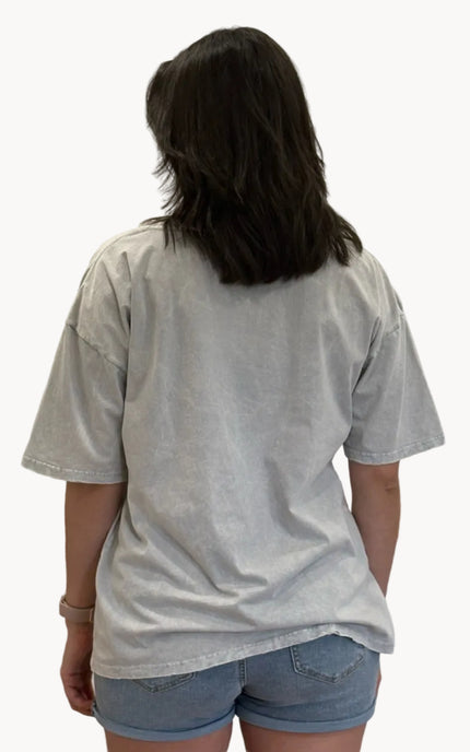 Women’s oversized vintage graphic tee made from garment-dyed cotton