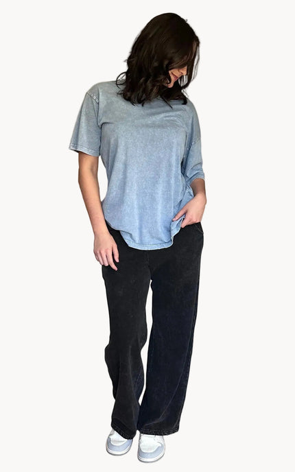 Women’s oversized vintage graphic tee made from garment-dyed cotton