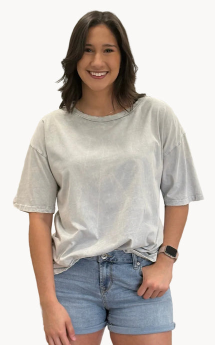 Women’s oversized vintage graphic tee made from garment-dyed cotton