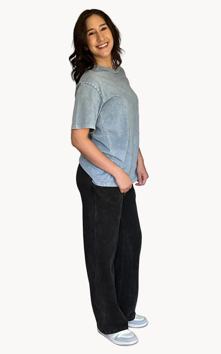 Women’s oversized vintage graphic tee made from garment-dyed cotton