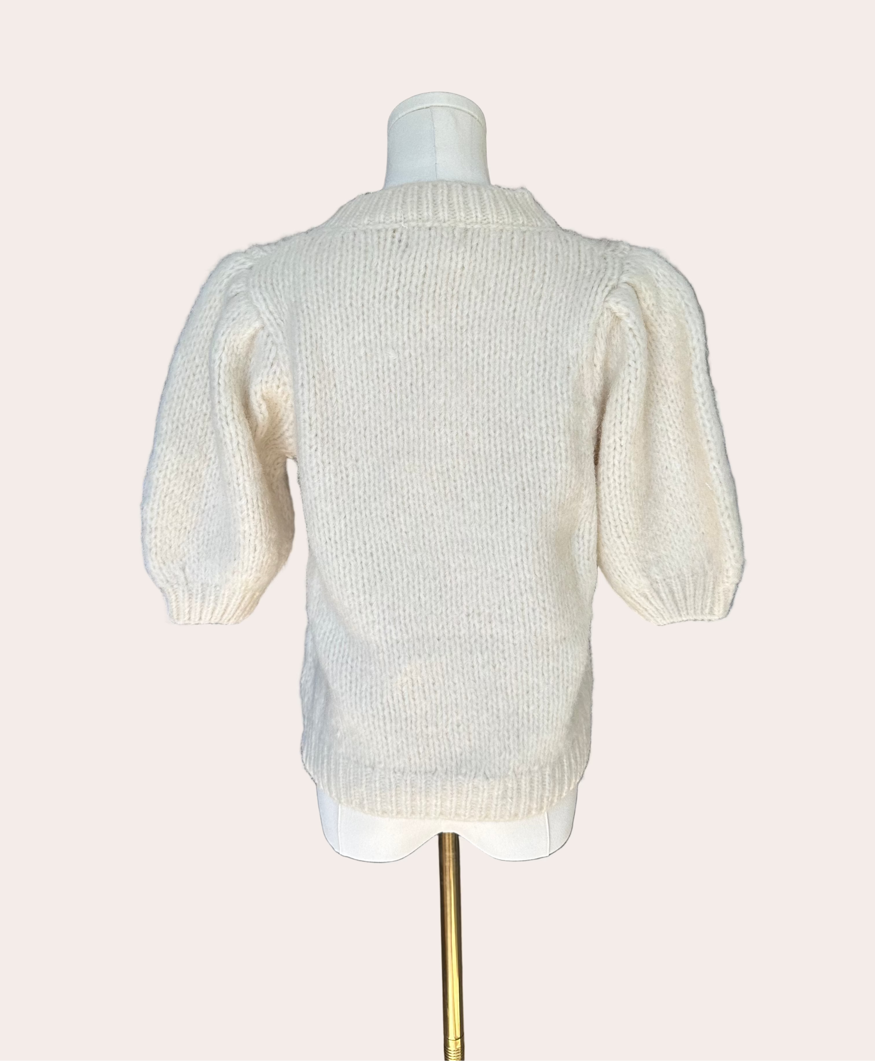 Puff Sleeve Knit Sweater — soft cozy knit with gentle sleeve volume and fitted cuffs from Justyna Grace Boutique.