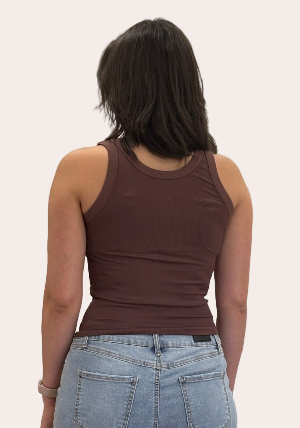 Reversible Ribbed Tank — fitted ribbed knit top with reversible scoop and crew necklines from Justyna Grace Boutique.