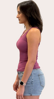 Reversible Ribbed Tank — fitted ribbed knit top with reversible scoop and crew necklines from Justyna Grace Boutique.