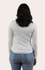 Ribbed Long Sleeve Top — slim-fit cotton blend top with crew neckline and rounded hem from Justyna Grace Boutique.