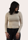 Striped Mock Neck Top