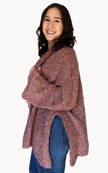 Lightweight stretch knit cardigan with fluid drape and contemporary fit