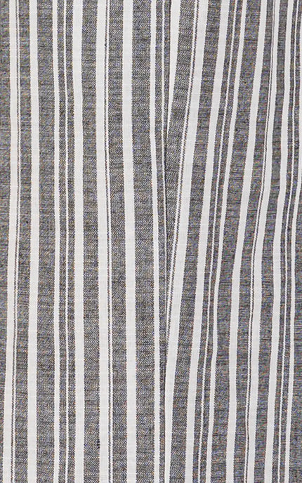 Cotton-linen blend fabric with striped pattern on wide leg pants