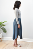 Smocked Waist Maxi Skirt — flowy rayon maxi with round hem and smocked waistband from Justyna Grace Boutique.
