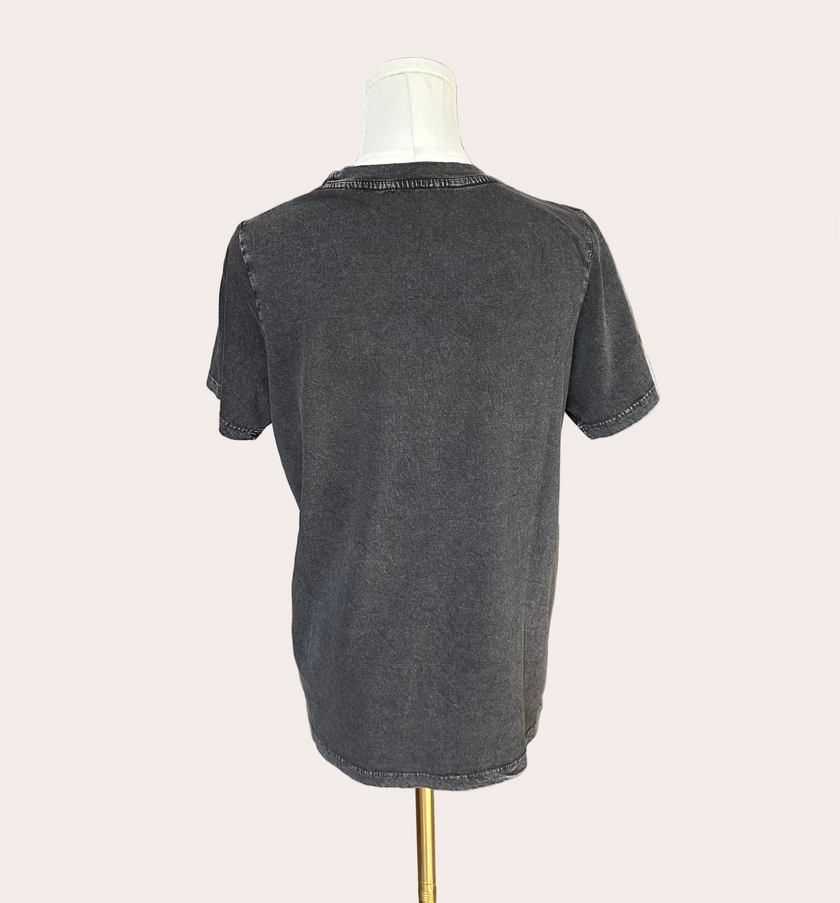 The Rhinestone Embellished Tee — soft cotton jersey with scattered rhinestones for subtle shimmer from Justyna Grace Boutique.