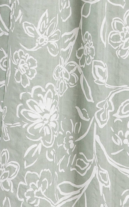Close-up of premium cotton-rayon blend on everyday tiered midi dress
