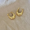 18k gold-plated U-shaped hoop earrings — modern minimalist waterproof stainless steel jewelry from Justyna Grace Boutique.
