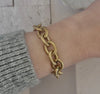 Vintage Cable Link Bracelet — gold-plated stainless steel with chunky rope-textured links and toggle clasp from Justyna Grace Boutique.