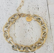 Vintage Cable Link Bracelet — gold-plated stainless steel with chunky rope-textured links and toggle clasp from Justyna Grace Boutique.