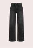 Washed black high-waisted wide-leg jeans — elevated modern denim from Justyna Grace Boutique