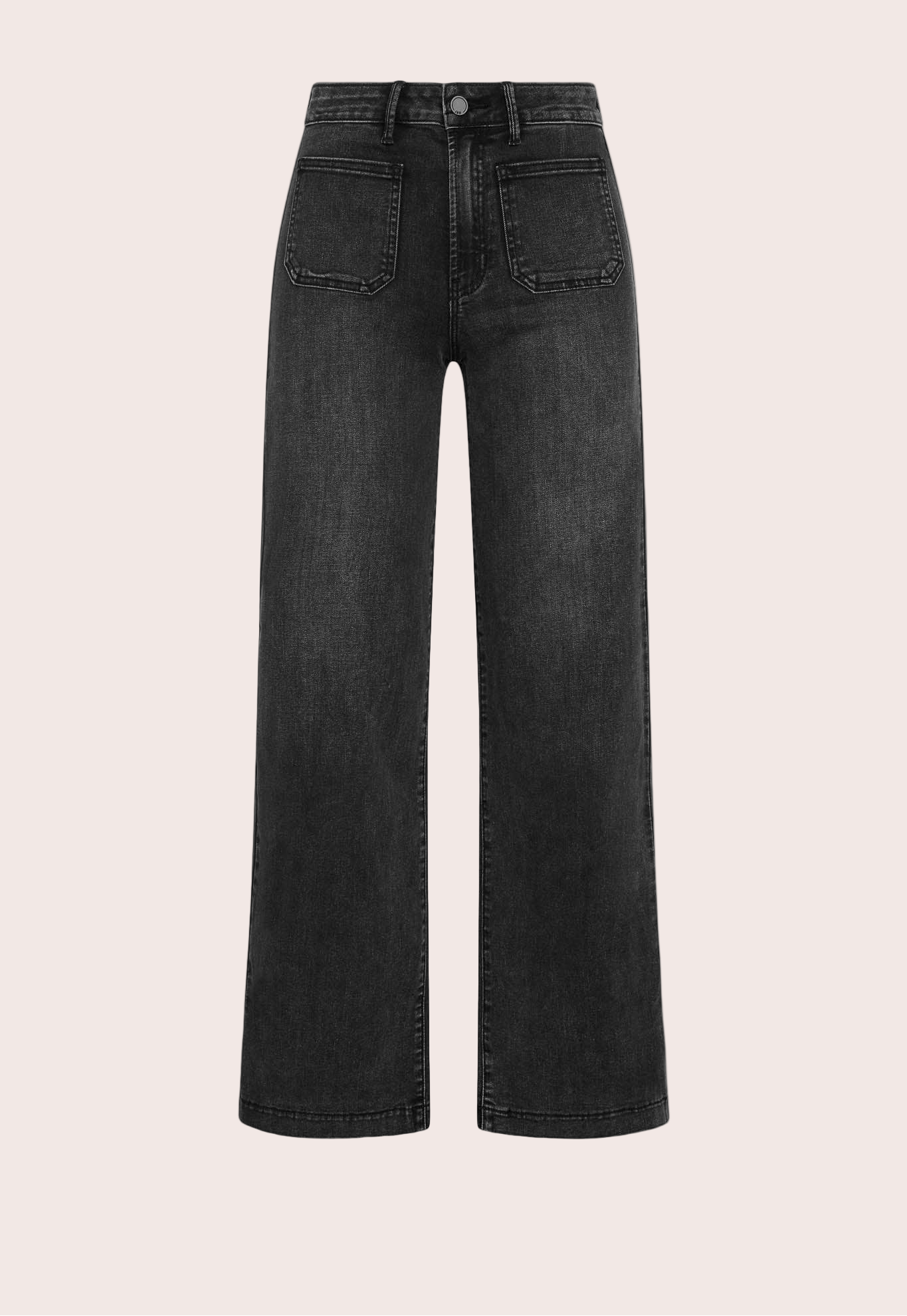 Washed black high-waisted wide-leg jeans — elevated modern denim from Justyna Grace Boutique